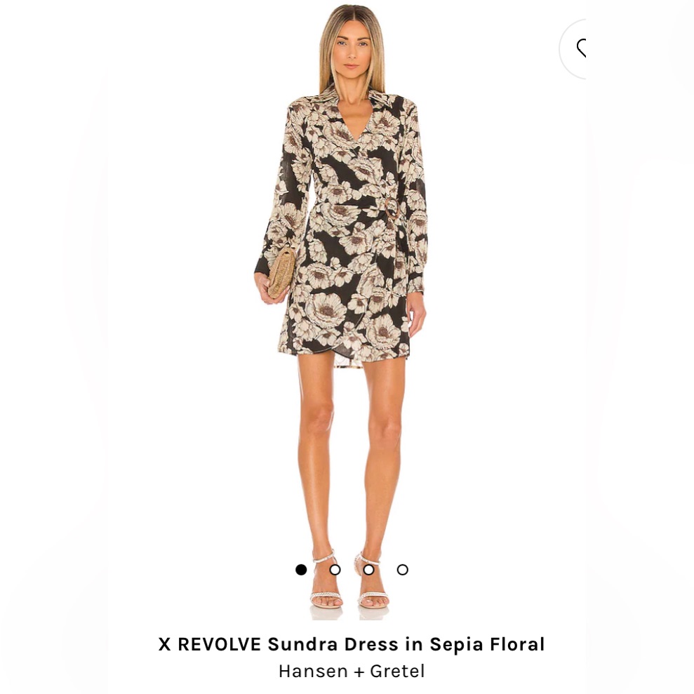 X Revolve Sundra Dress In Sepia Floral Nwt